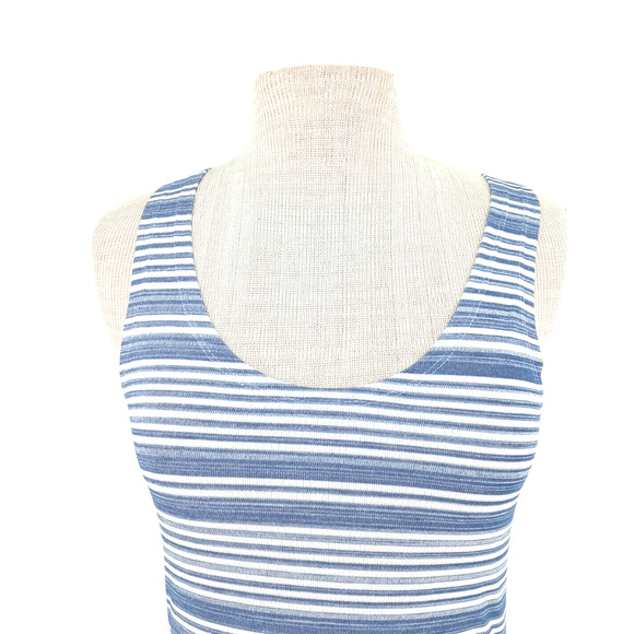 Lysse NEW Mulholland Midi Tank Dress Blue White Striped Split Hem Size Small - Picture 2 of 12
